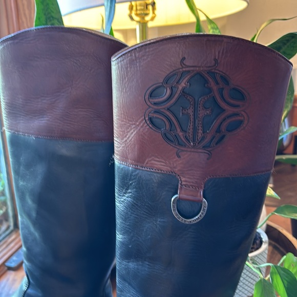 Black &  Brown Frye Boots size 8 1/2   Excellent Used Condition - Picture 5 of 14